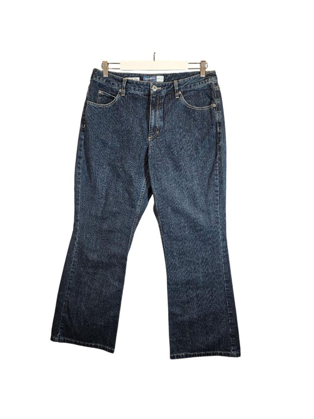 Liz Claiborne Womens 14P Bootcut Blue Jeans Cotton dark Mid Rise denims cowgirl